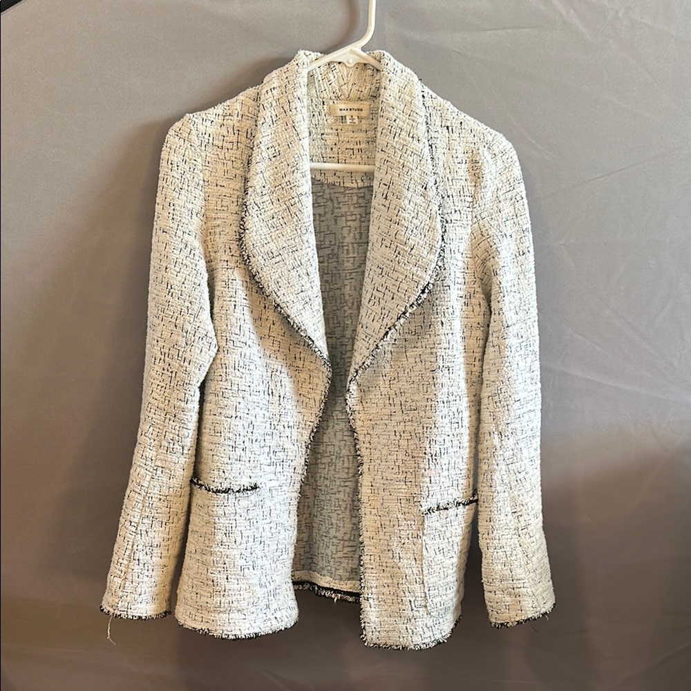 Max Studio Chic Tweed Jacket - White